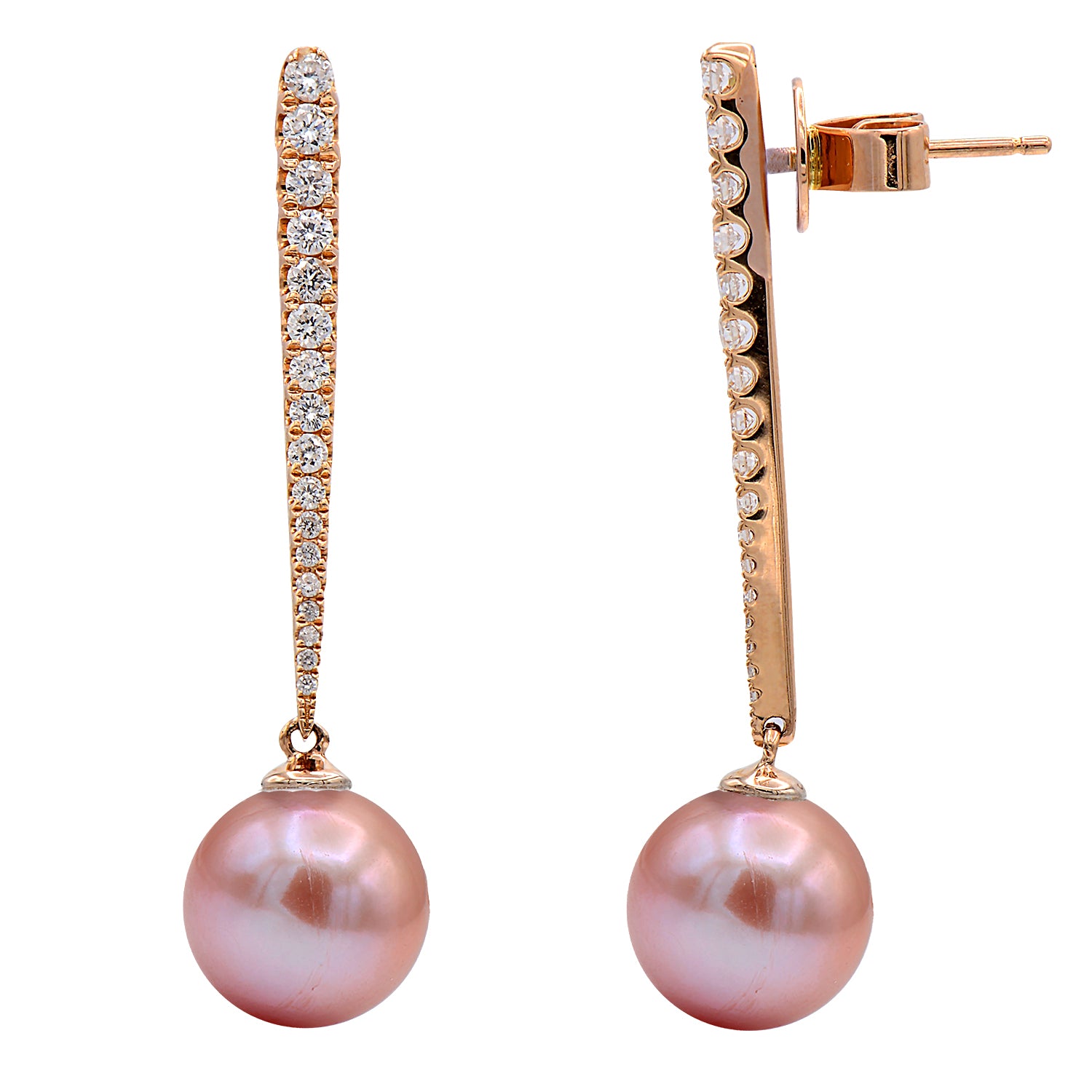 18KR Freshwater Pearl Earrings, 10-11mm