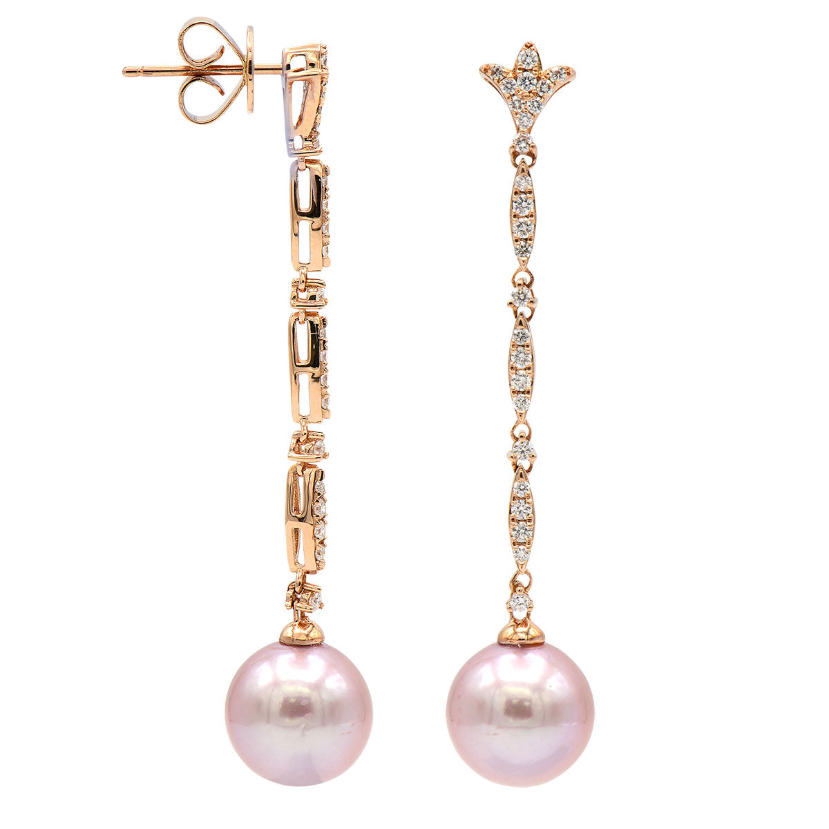 18KR Freshwater Pearl Earrings, 10-11mm
