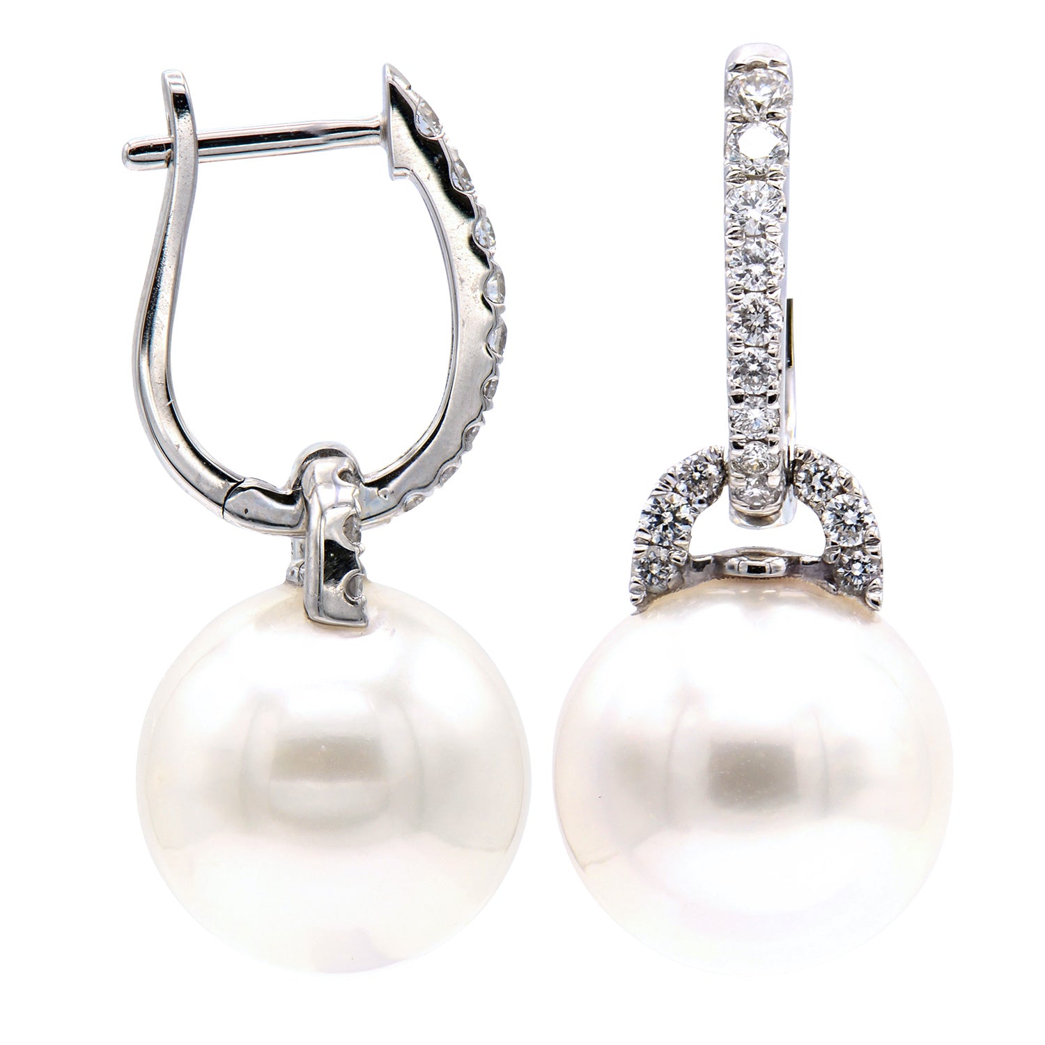 Earrings 18KW/2.3G 30RD-0.41CT W.FW  12-13mm