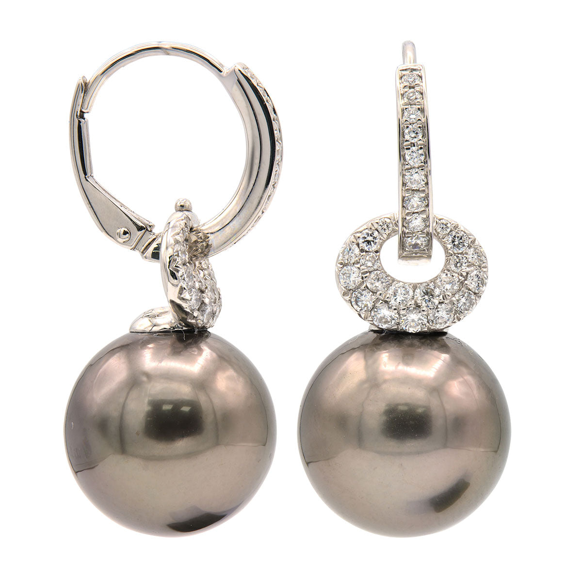 E012568-T - 18KW/3.9G Tahtian Earring 56RD-0.57CT 12-13mm