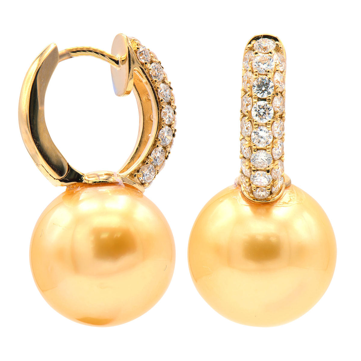E012569Y-G - 18KY/2.6G Golden Earring 44RD-0.78CT 12-13mm