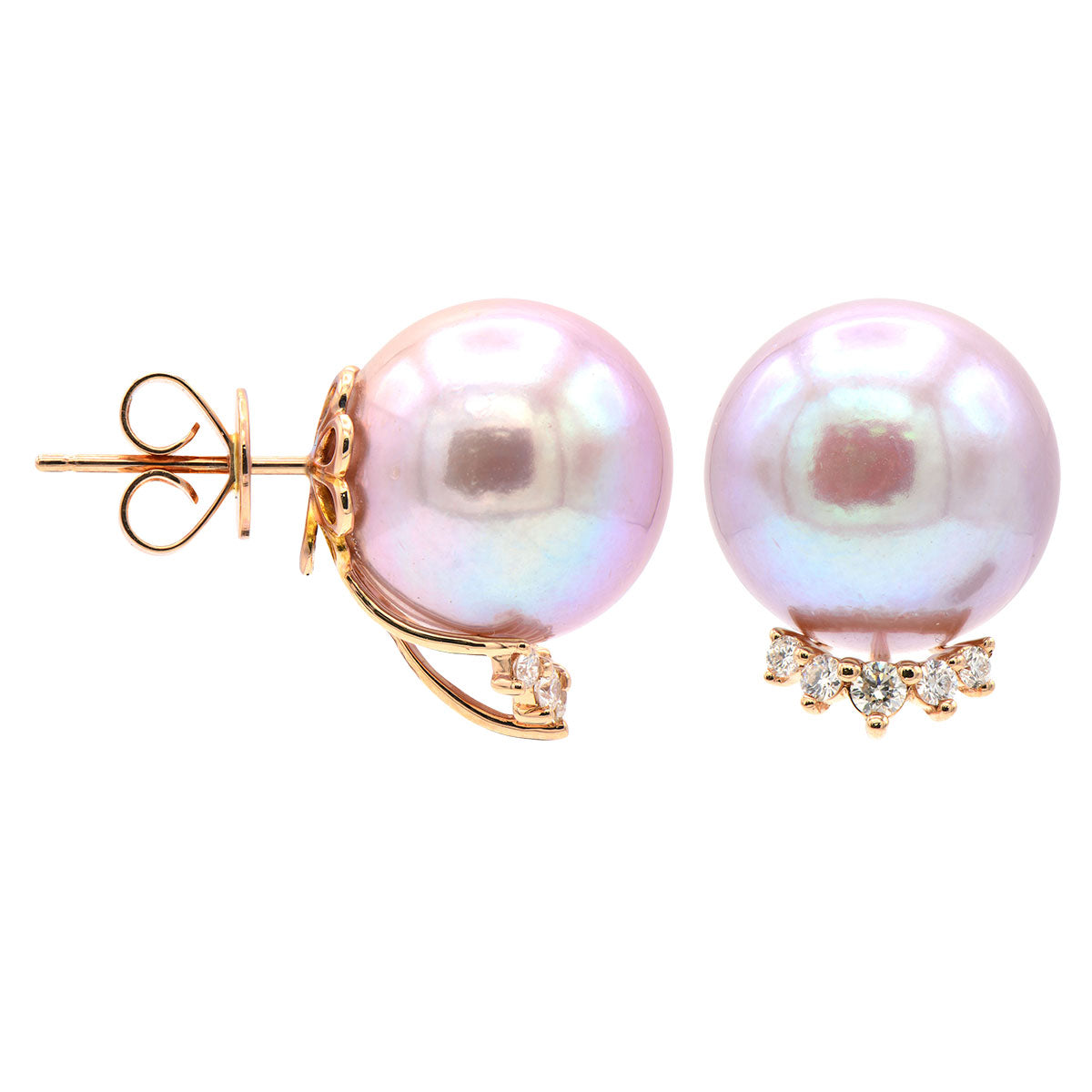 E012573R-F - 18KR/2.4G PFW Earring 10RD-0.24CT 14-15mm