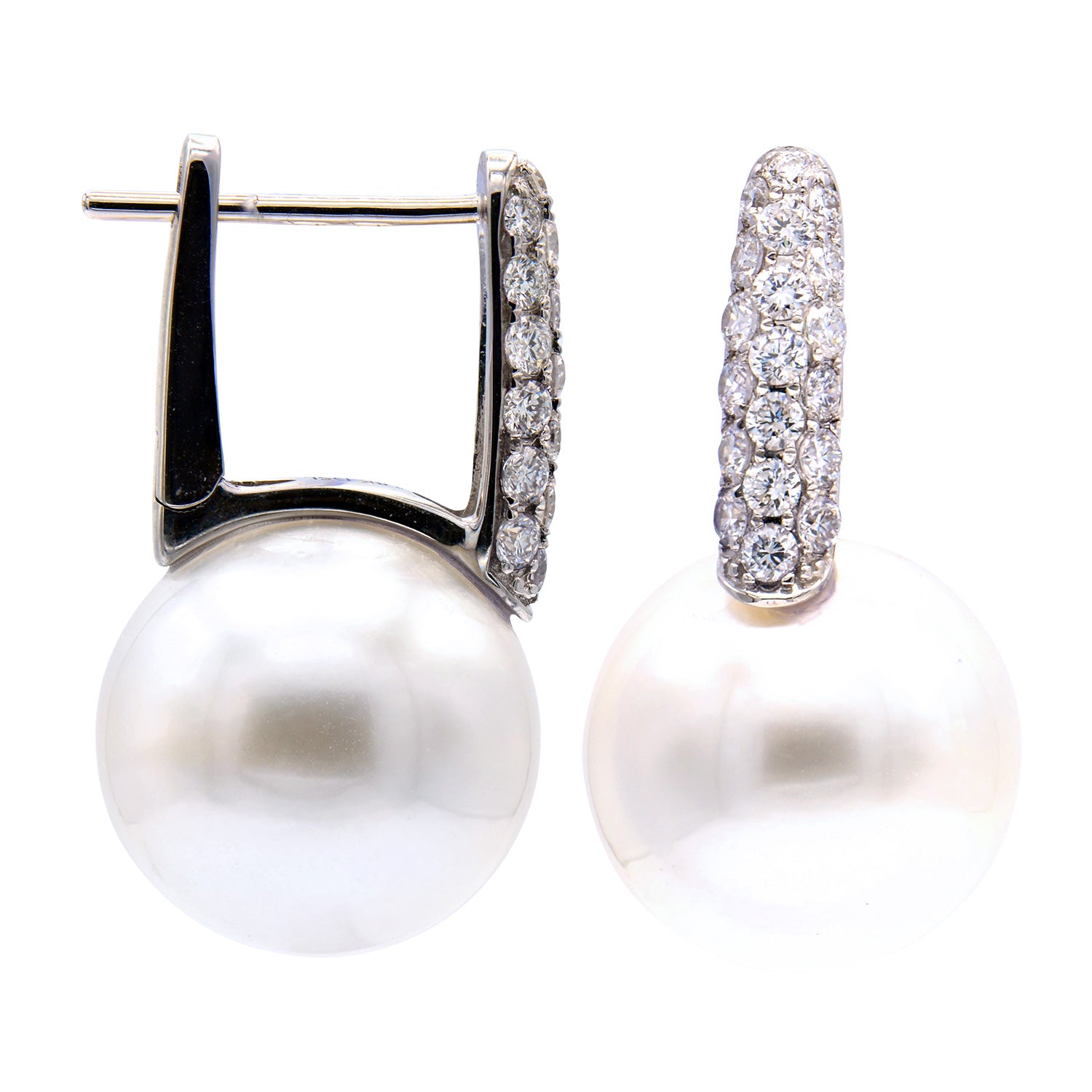 18KW/2.2G S.Sea Earring 38RD-0.61CT 12-13mm