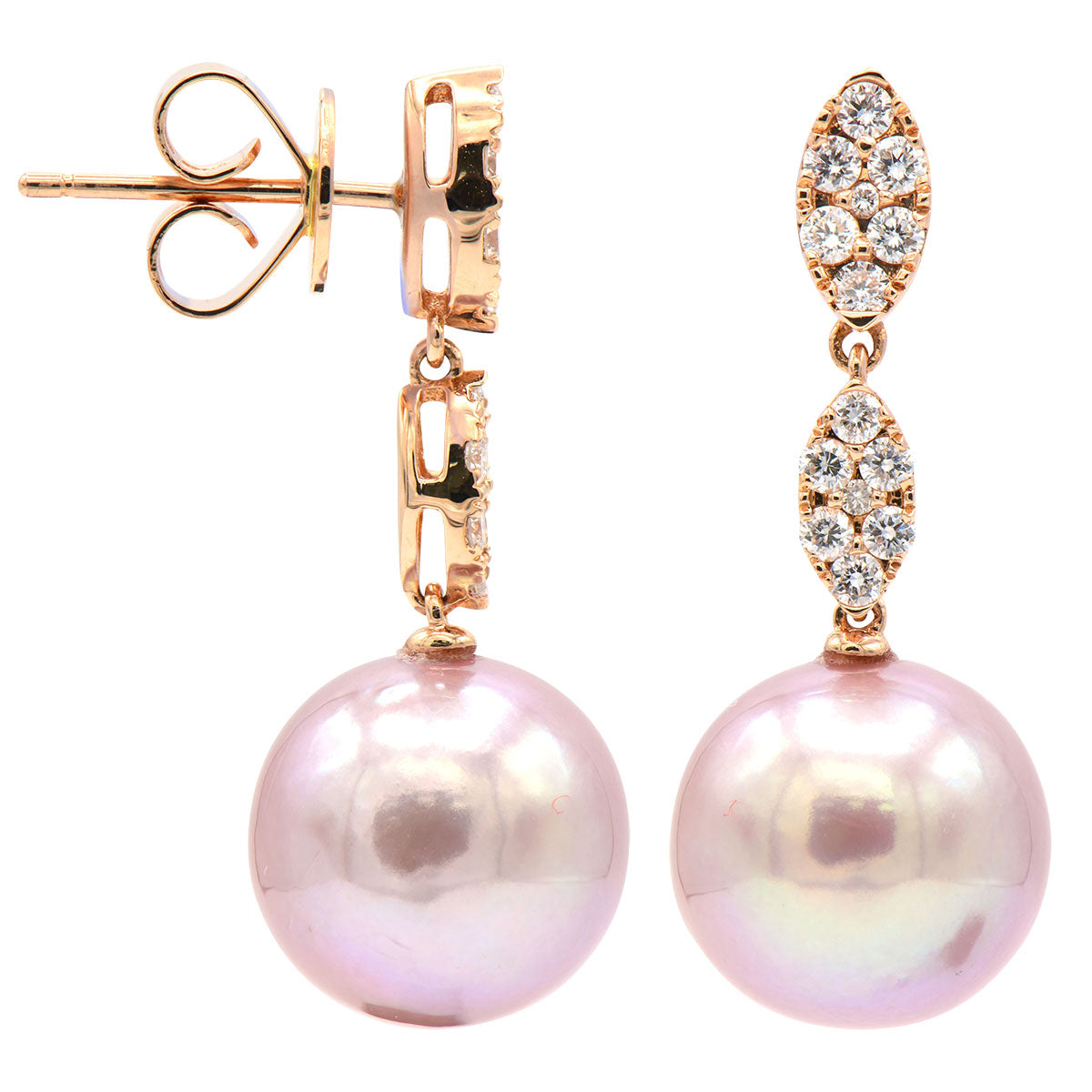 18KR/2.3G PFW Earring 28RD-0.45CT 11-12mm