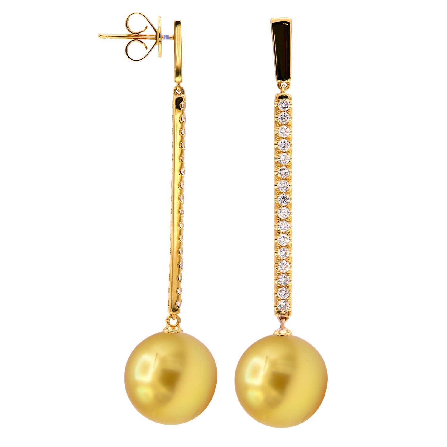 E012586Y-G - 18KY/4.8G Golden Earrings 32RD-0.63CT 12-13mm
