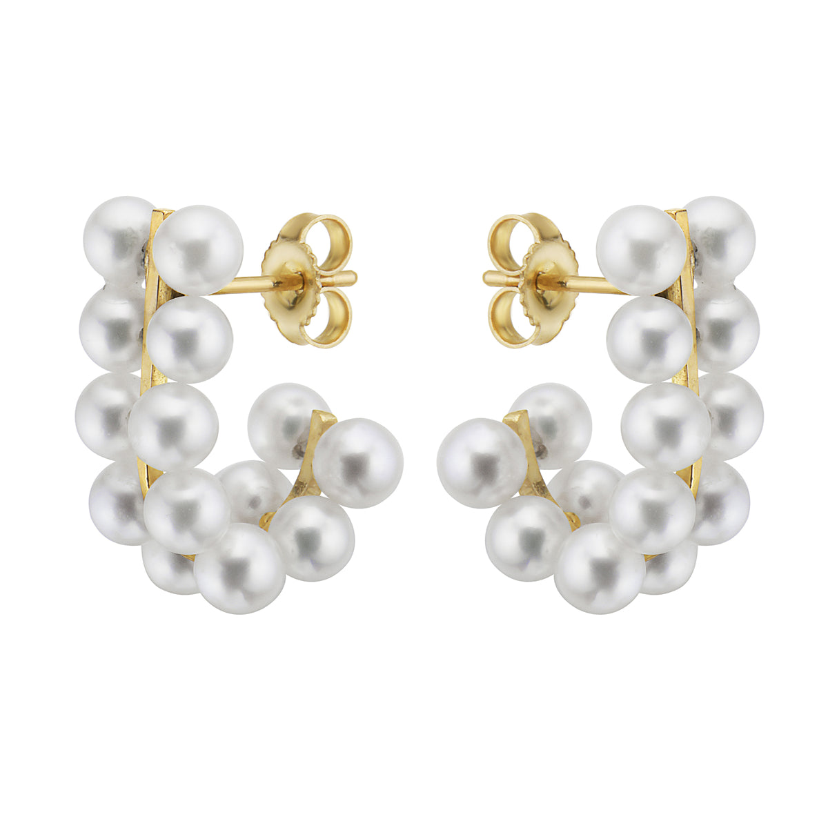 14K Yellow Gold Freshwater Pearl Earrings, 4-5mm