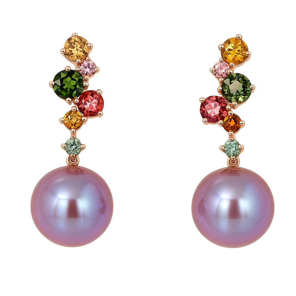 E012627R-F - 18KR-3.24G PFW Earring  12T-2.01ct 11-12mm