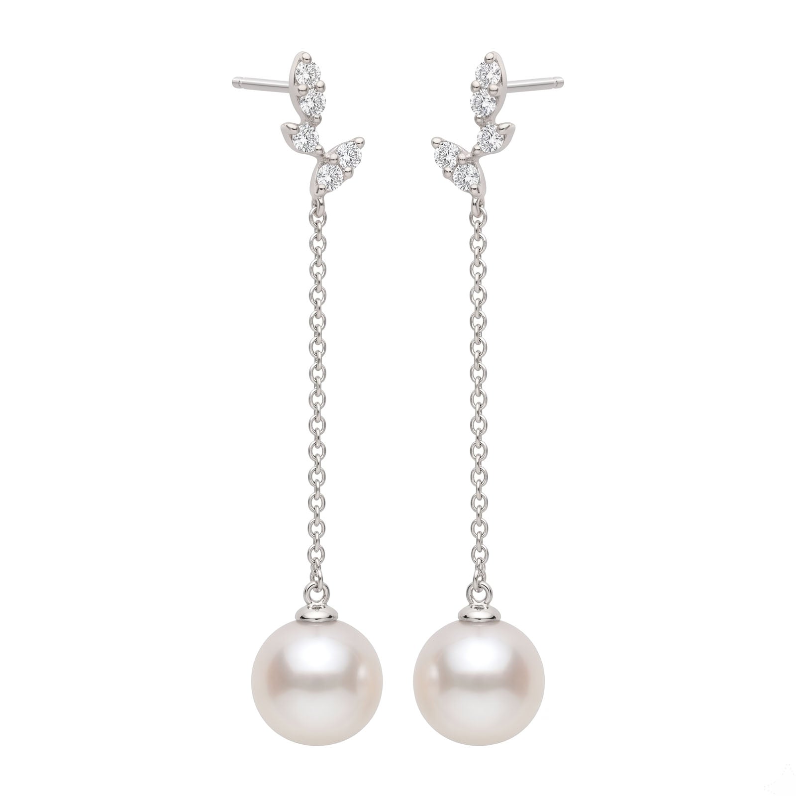 E012644 - Earrings 14KW/1.4G 10RD-0.23CT W.FW 8-9mm