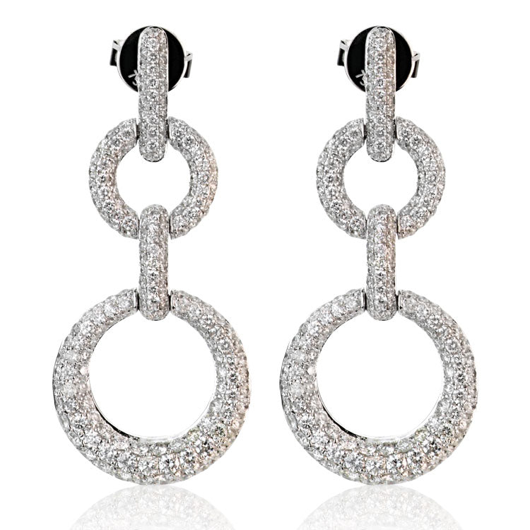 18KW Diamond Hanging Earrings