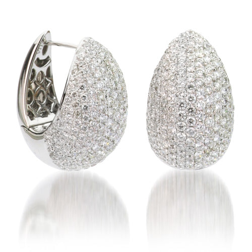 18KW Diamond Huggie Earrings