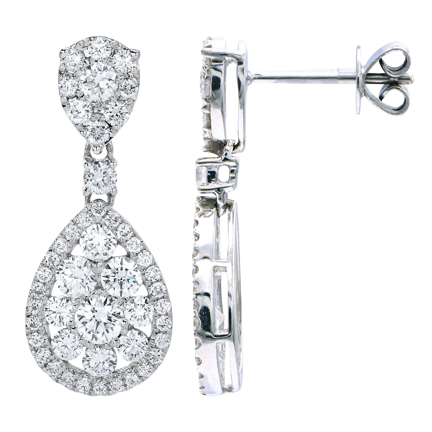 18KW Diamond Hanging Earrings
