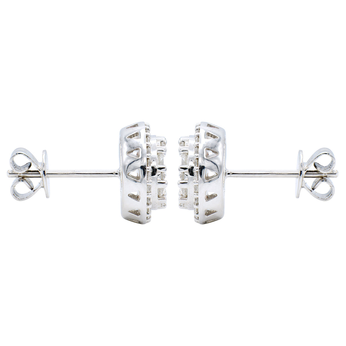 18K White Gold Diamond Stud Earrings, 0.77ct
