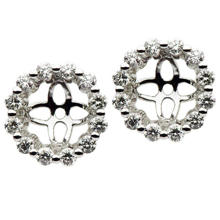 14K White Gold Diamond Earrings, 0.32ct