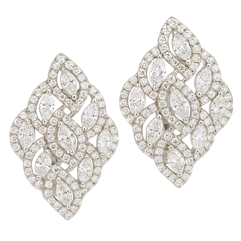 18K White Gold Diamond Huggie Earrings, 2.24ct