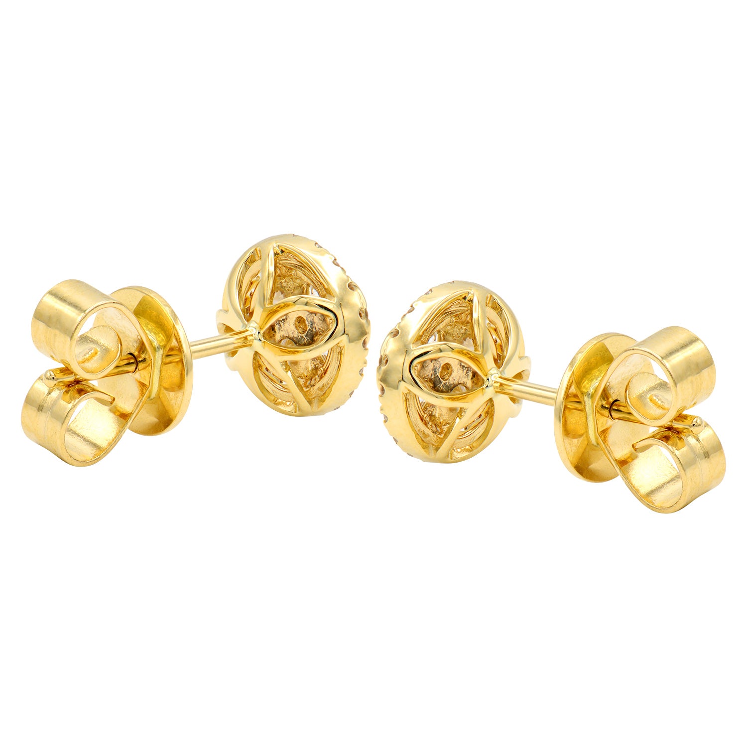 18K Yellow Gold Diamond Studs Earrings, 0.54ct