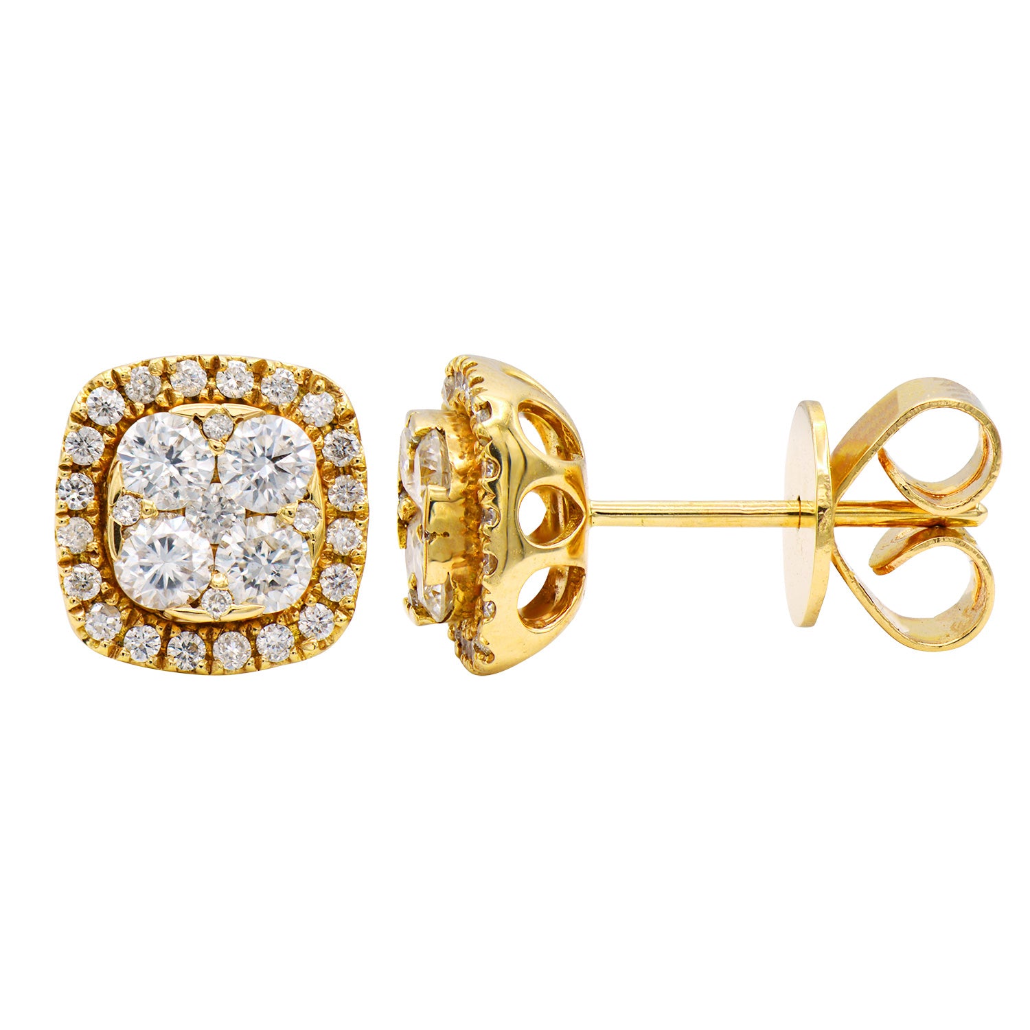 Earrings 18KY/2.7G 8RD-0.45CT 50RD-0.23CT
