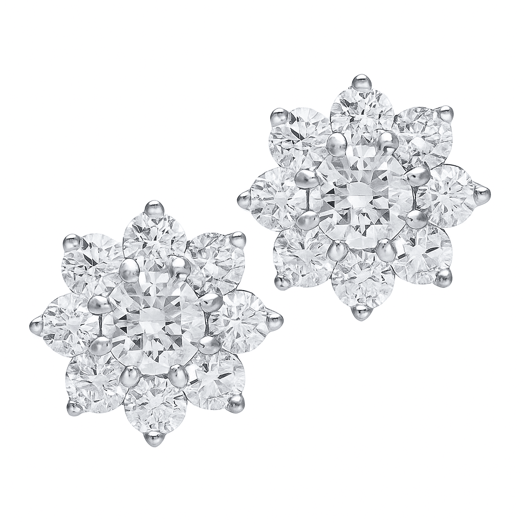 18K White Gold Diamond Stud Earrings, 0.43ct