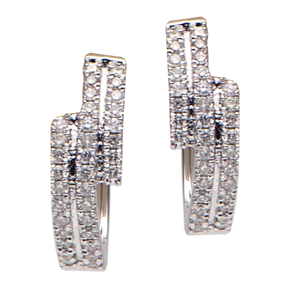 18KW Diamond Huggie Earrings