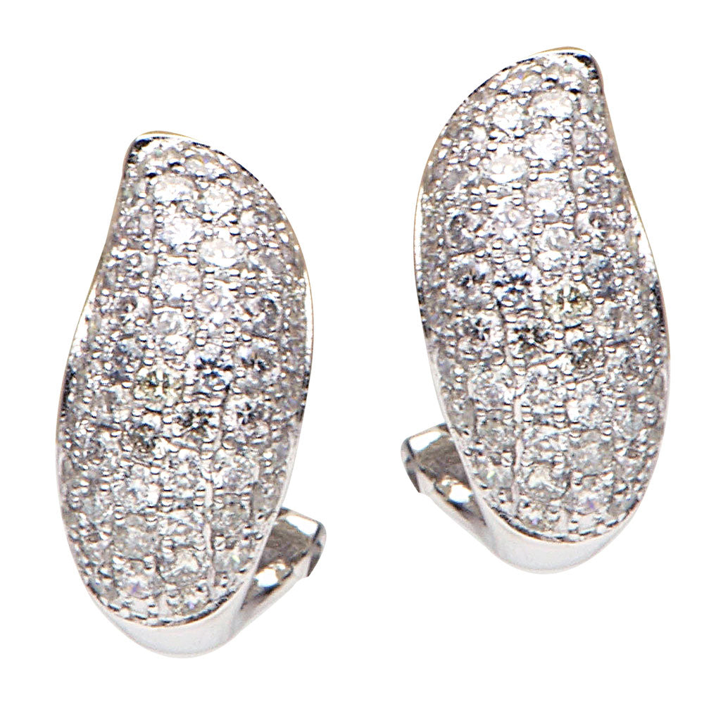 18KW Diamond Huggie Earrings