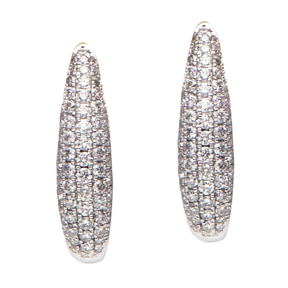 18KW Diamond Huggie Earrings