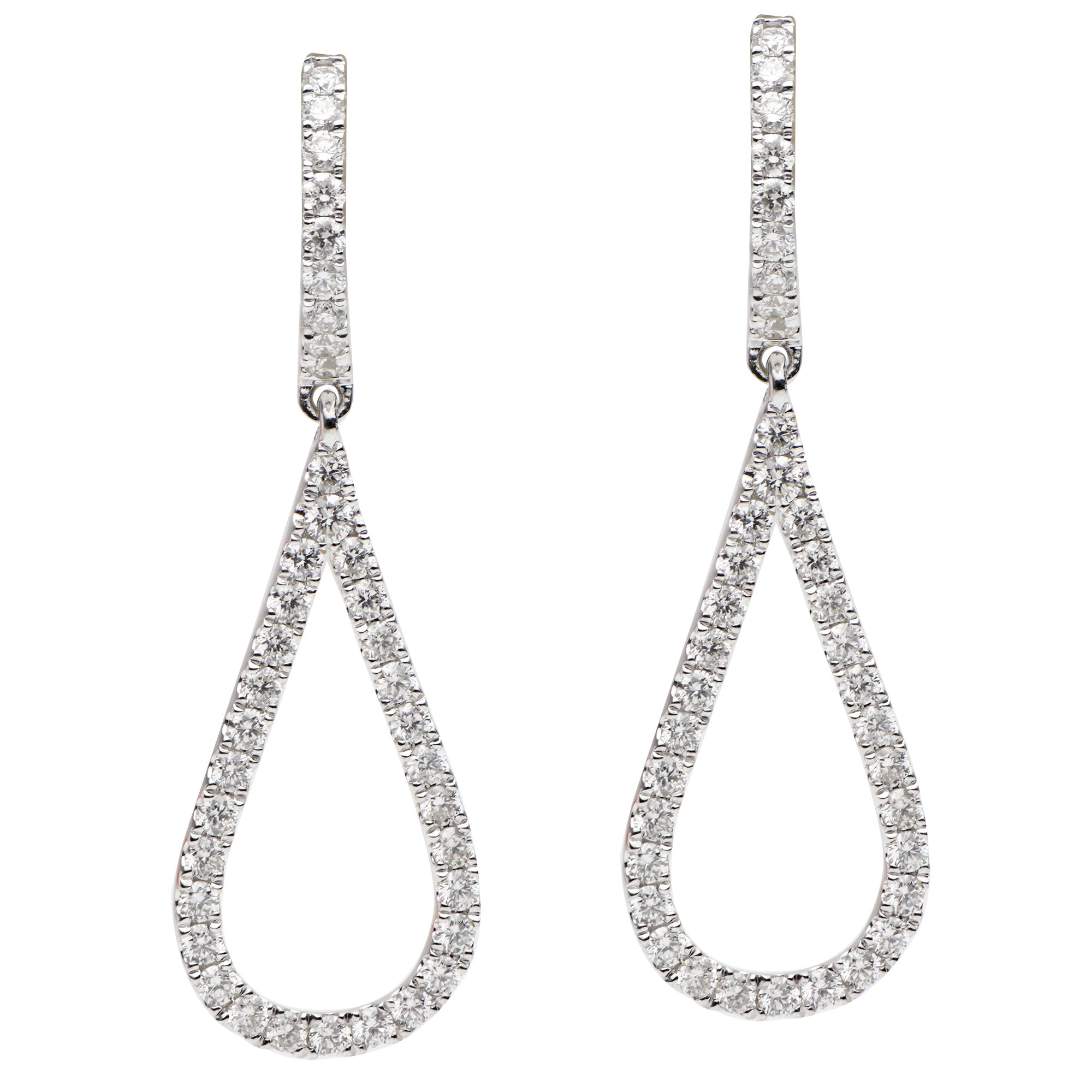 18KW Diamond Hanging Earrings