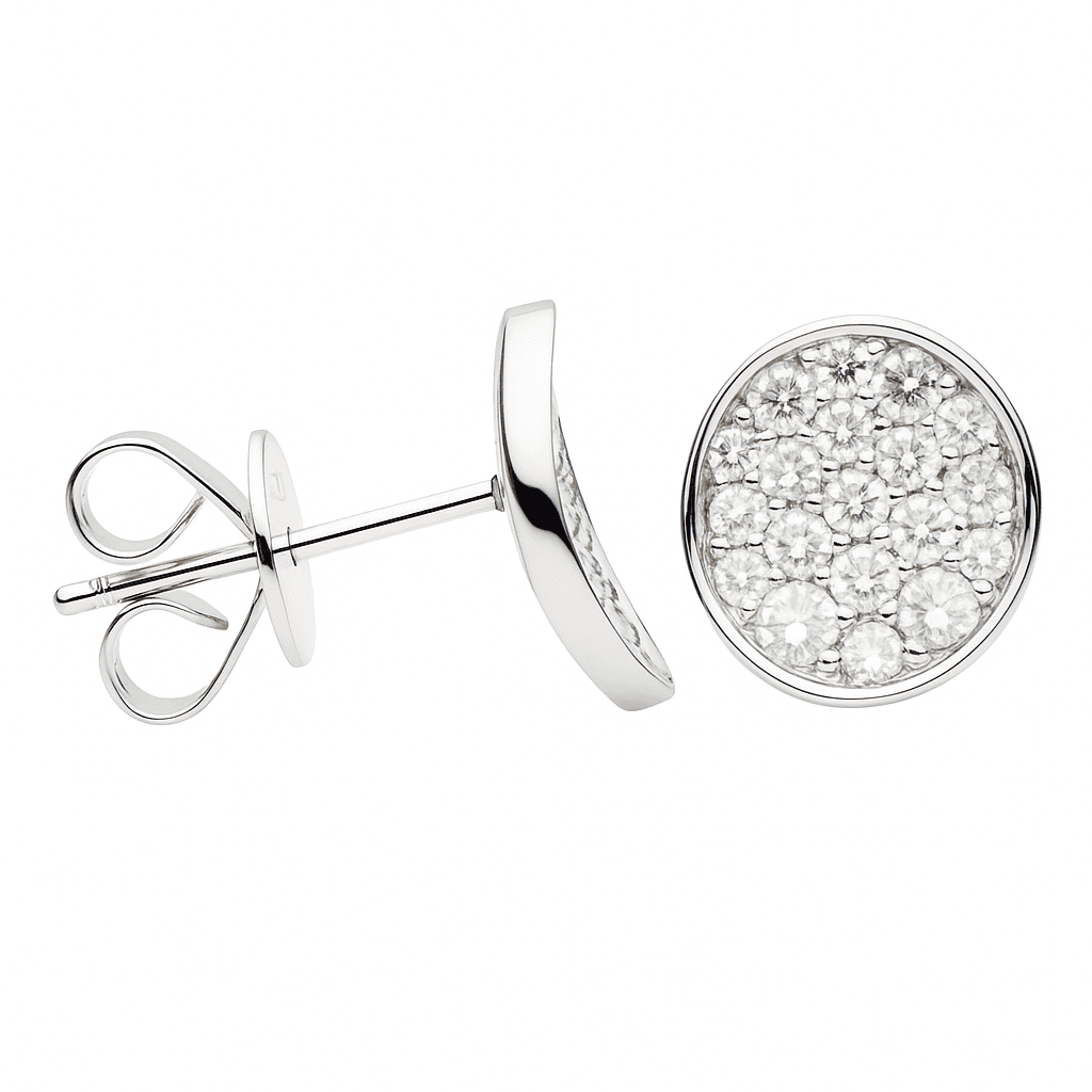 18K White Gold Diamond Stud Earrings, 0.92ct
