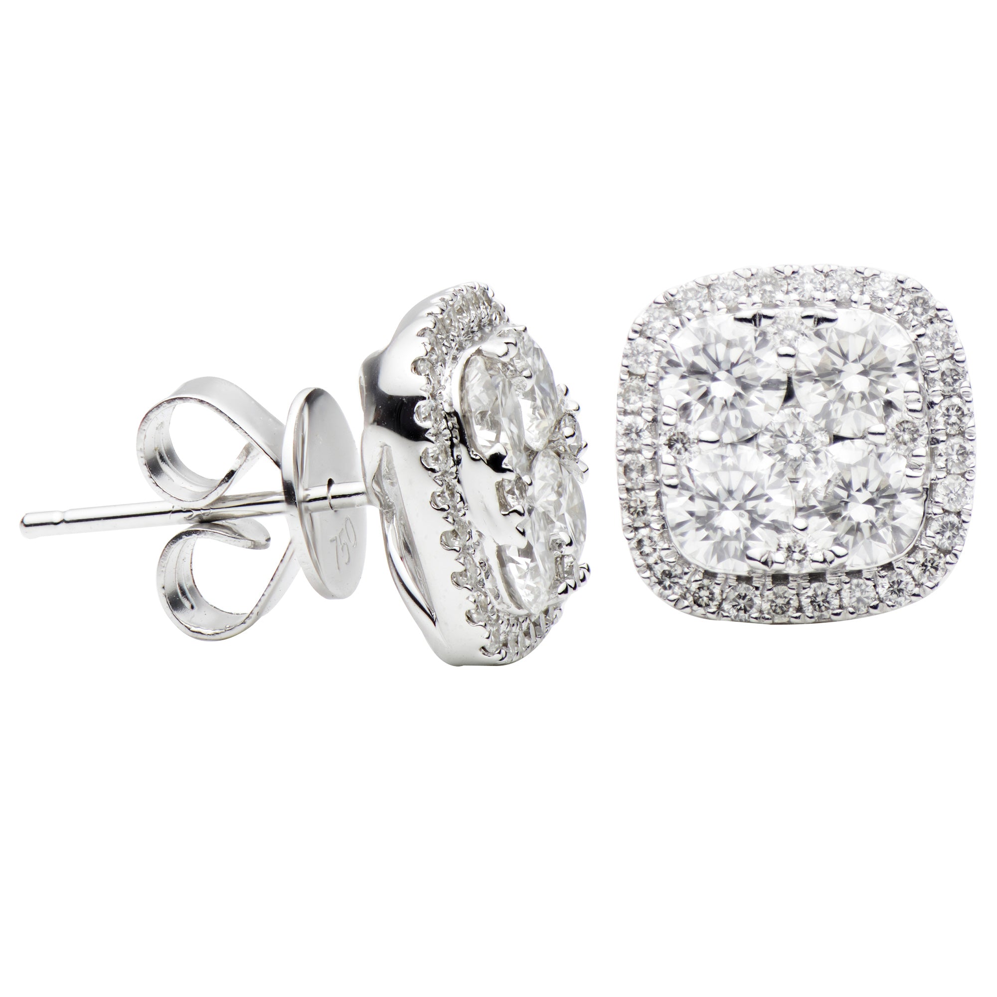 18KW Diamond Stud Earrings