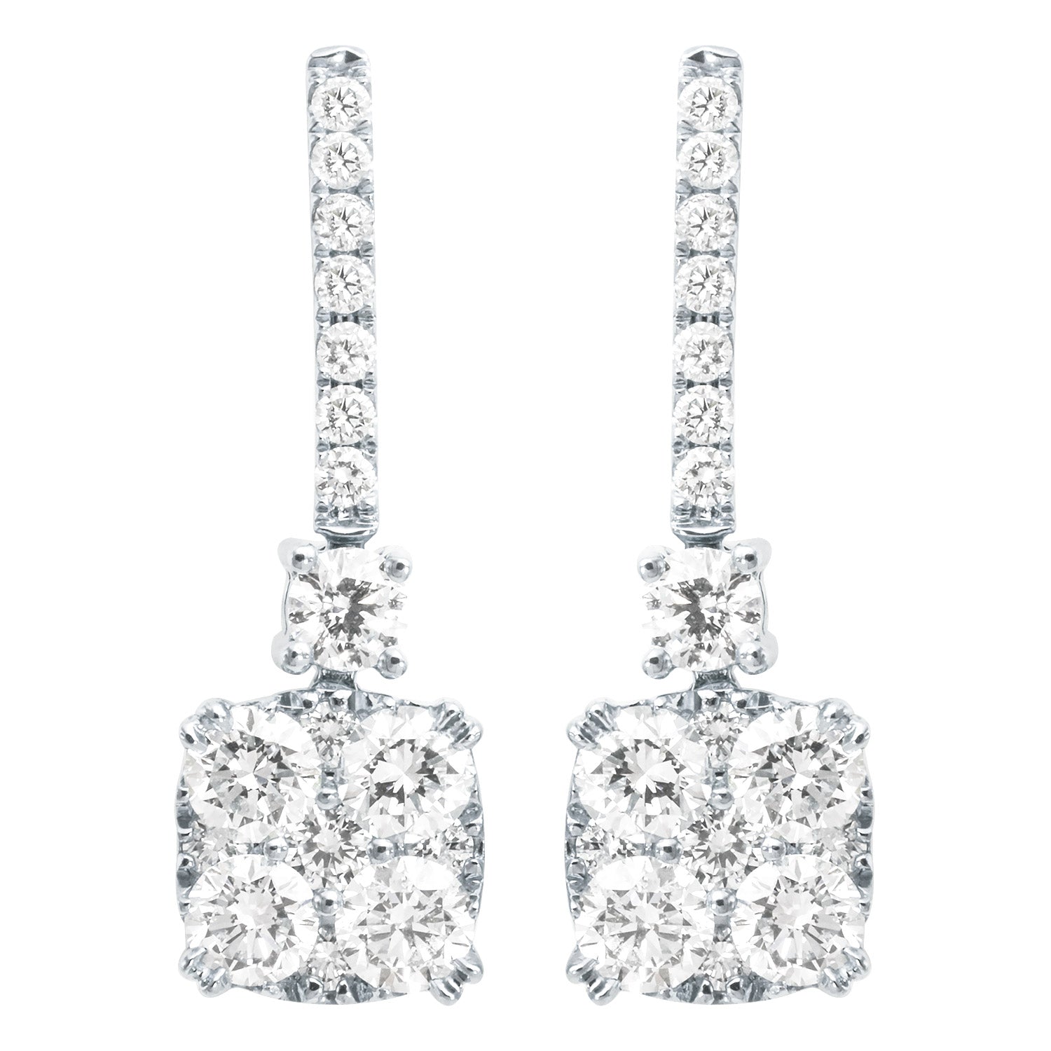 18KW Diamond Hanging Earrings