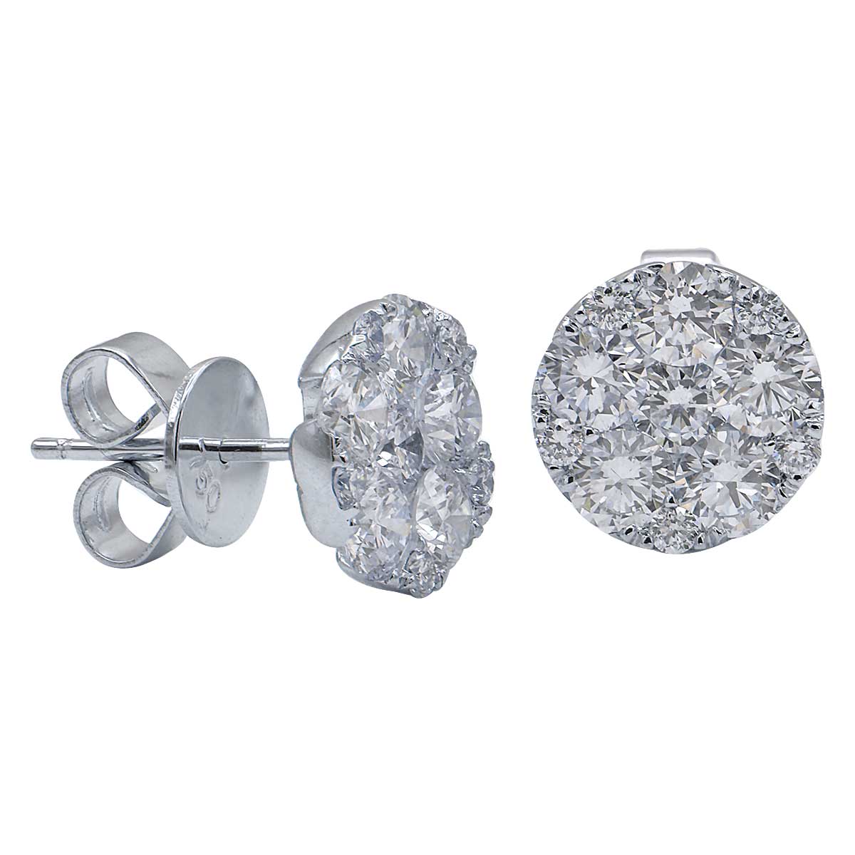 18KW Diamond Stud Earrings
