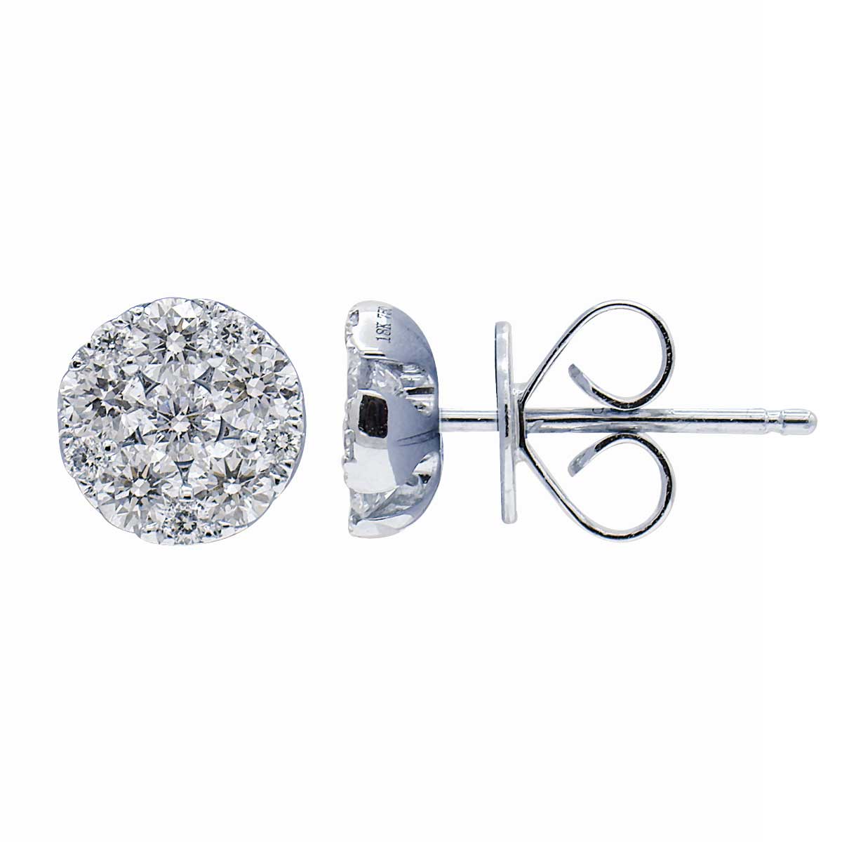 18KW Diamond Stud Earrings