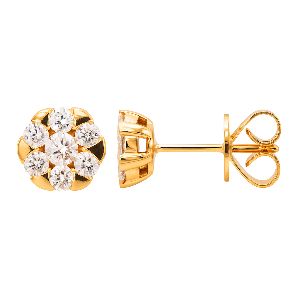 18K Rose Gold Diamond Stud Earrings, 0.66ct