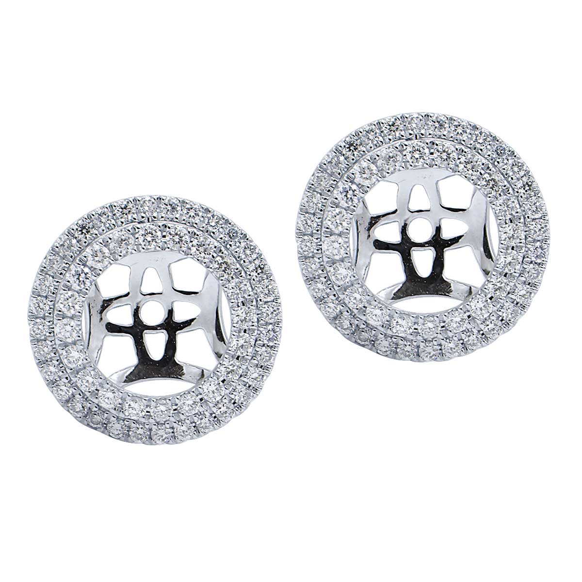 18K White Gold Diamond Jacket Earrings, 0.55ct