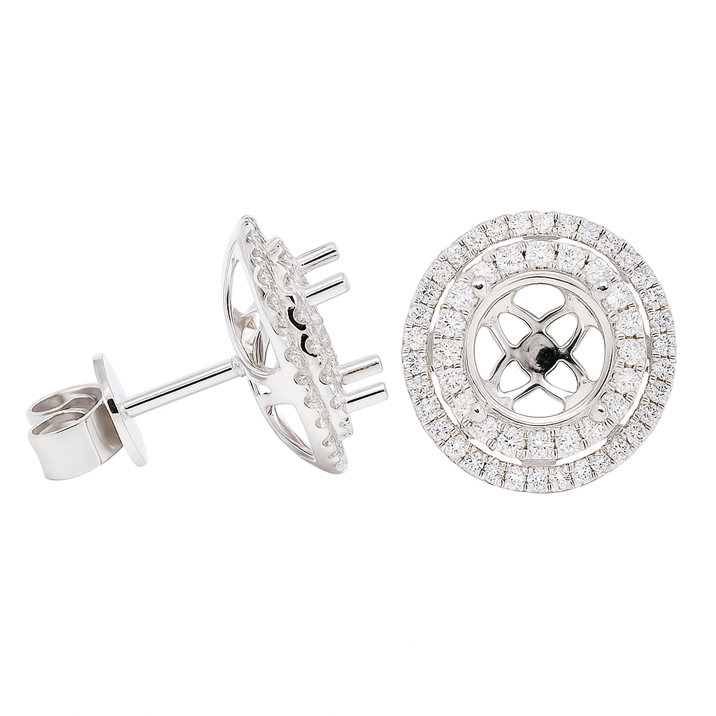 18K White Gold Diamond Jacket Earrings, 0.58ct