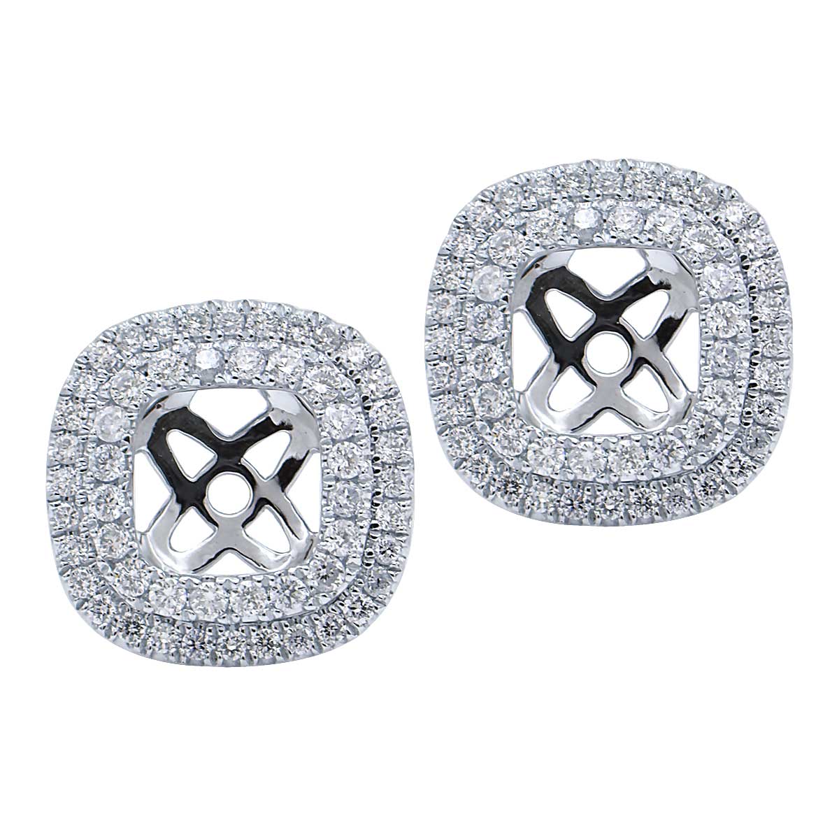 18K White Gold Diamond Jacket Earrings, 0.48ct