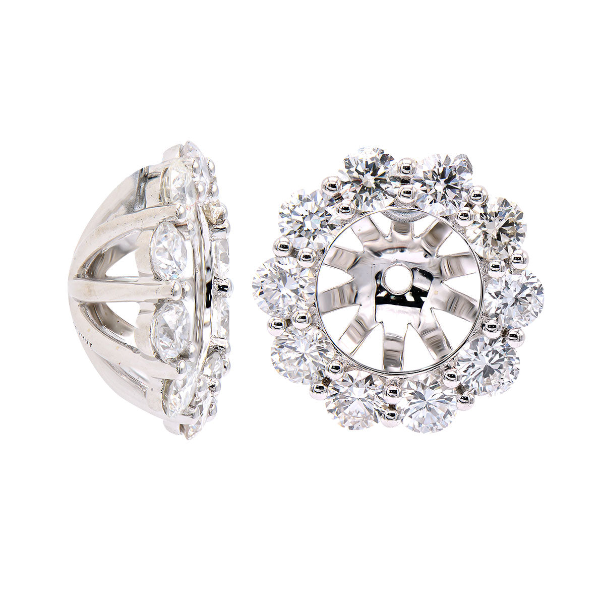 18K White Gold Diamond Jackets Earrings, 0.9ct
