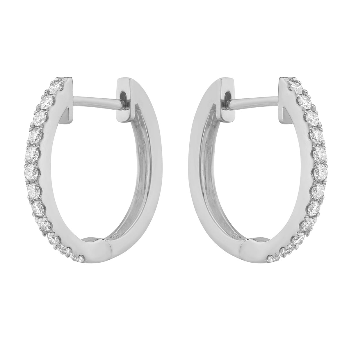 14K White Gold Classic Huggie Earring, 0.26ct