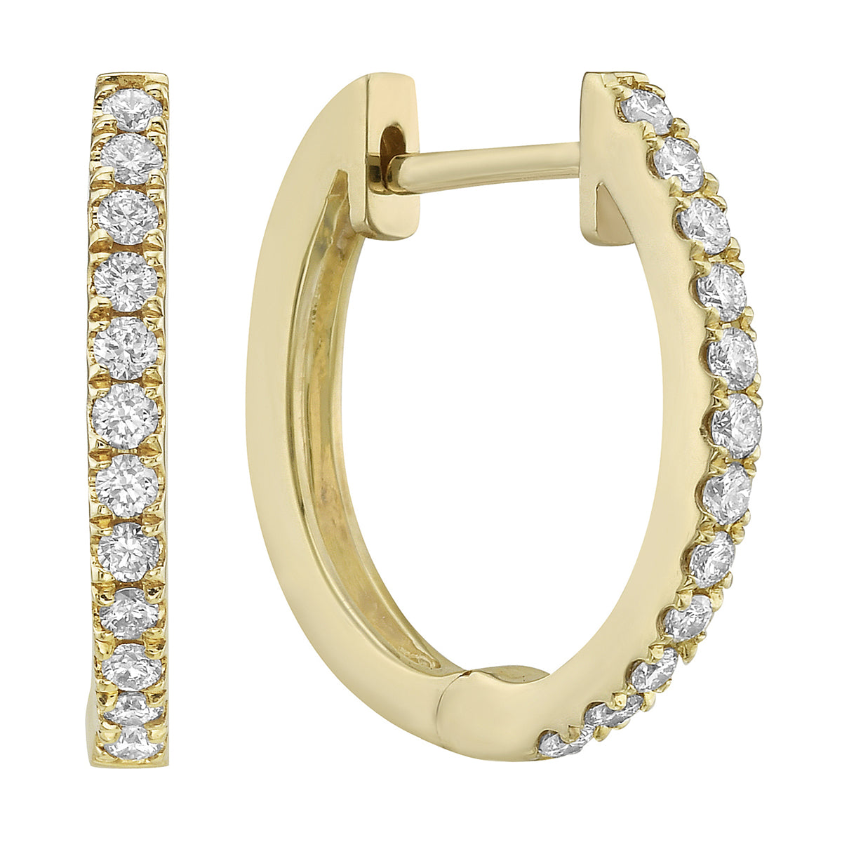 14K Yellow Gold Classic Huggie Earring