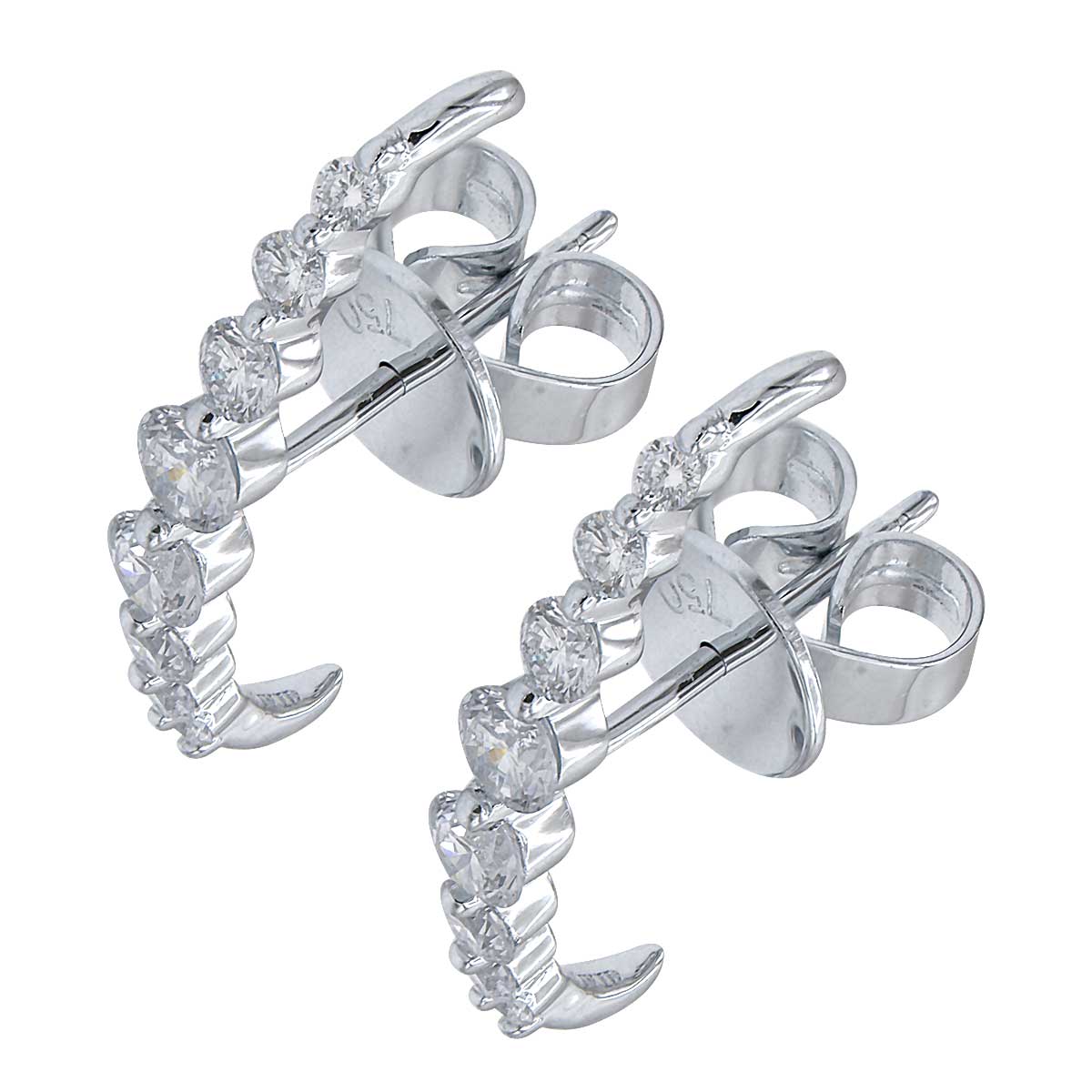 18K White Gold Diamond Stud Earrings, 0.6ct