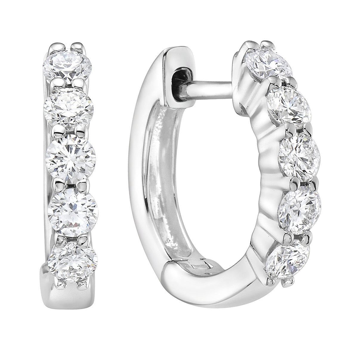 18K White Gold Diamond Earrings, 0.62ct