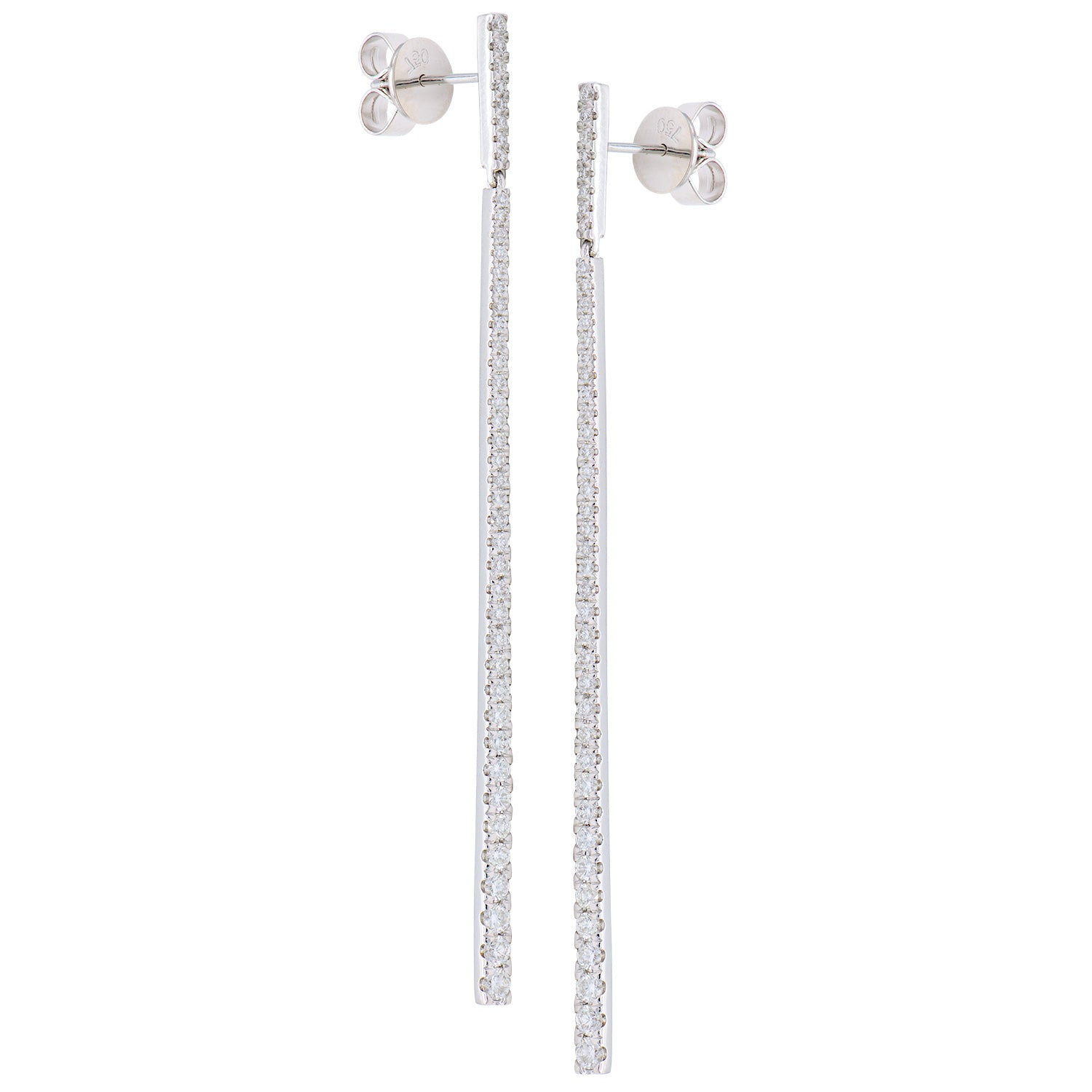 18K White Gold Diamond Hanging Earrings, 0.99ct