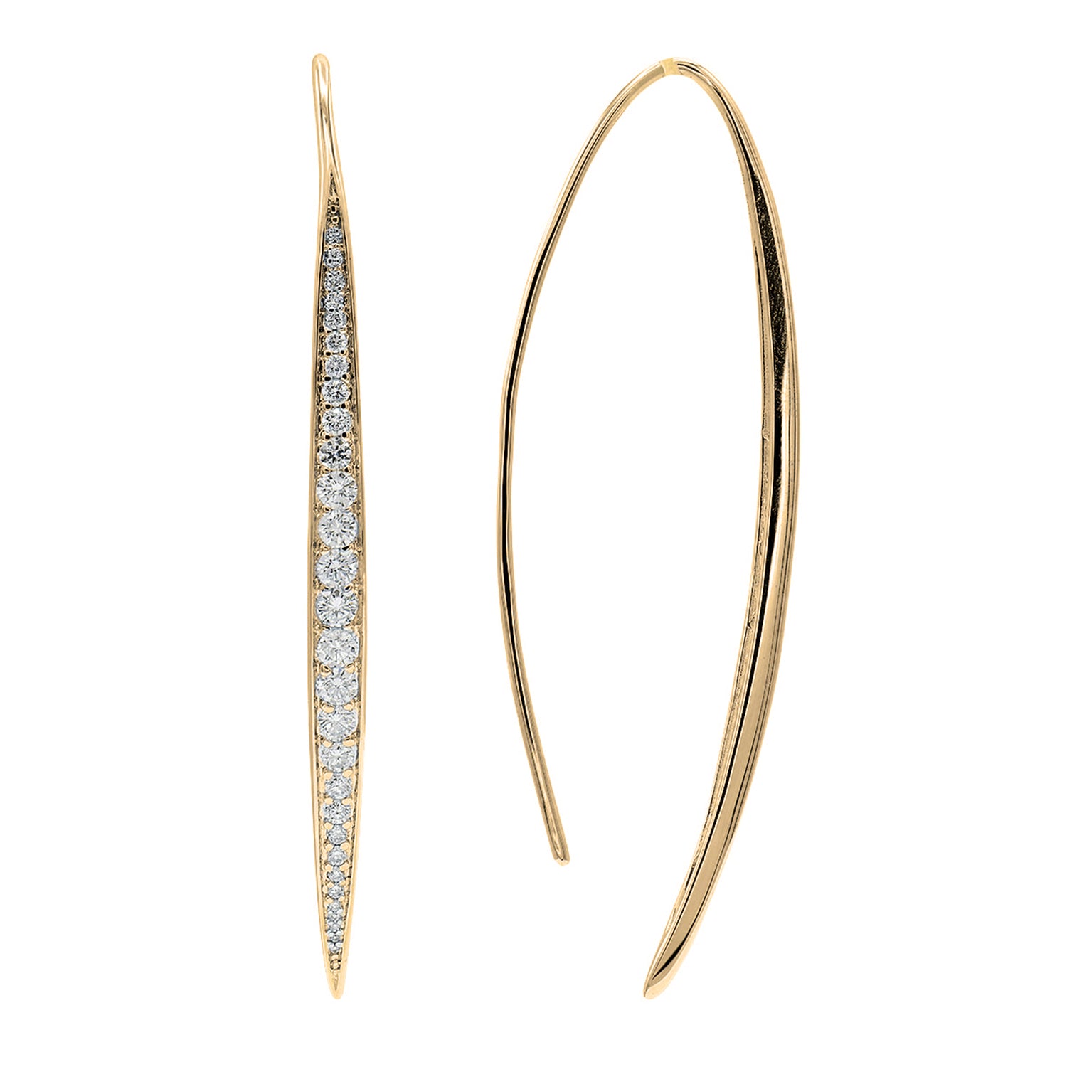 E054105Y - Earrings 18KY/6.3G 14RD-0.74CT 48RD-0.45CT