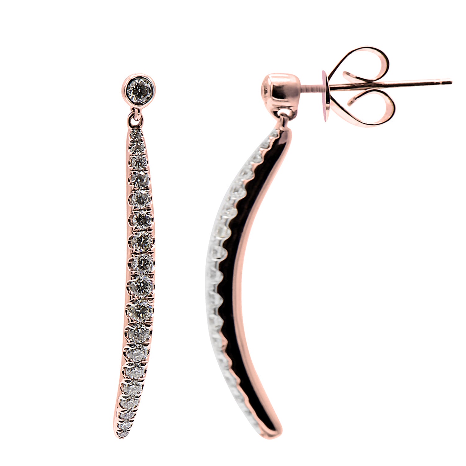 18KR Diamond Hanging Earrings