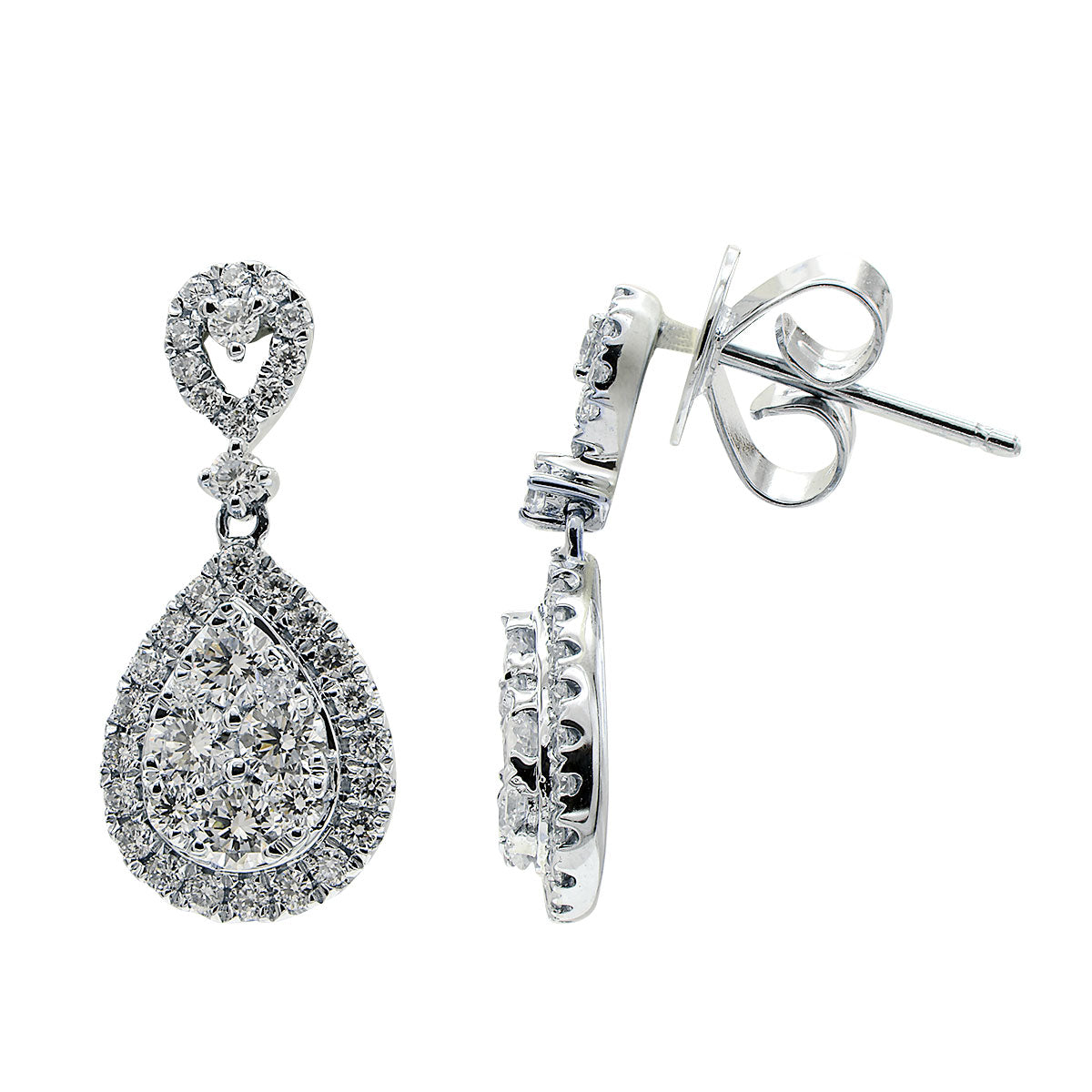 18KW Diamond Hanging Earrings