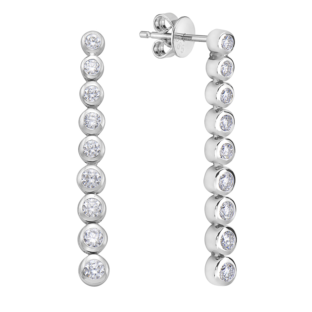 E054445 - Earrings 18KW/3.8G 18RD-0.65CT