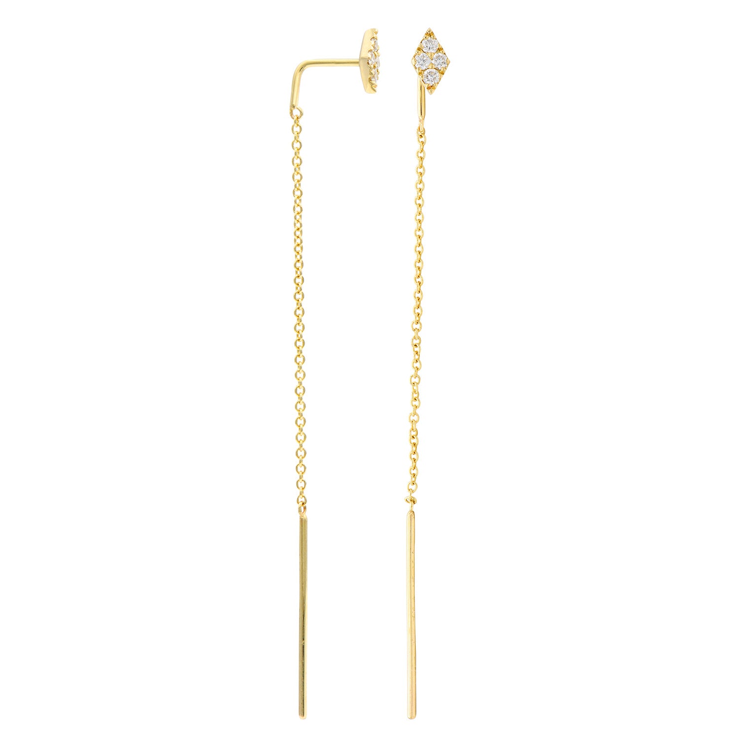 18KY Diamond Hanging Earrings
