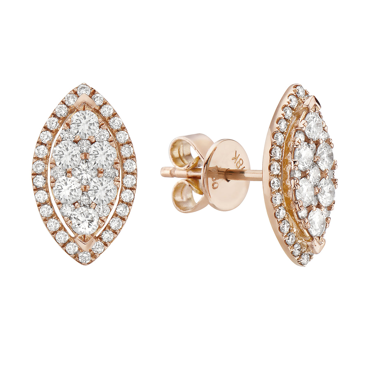 E054633R - Earrings 18KR/3.0G 82RD-0.64CT
