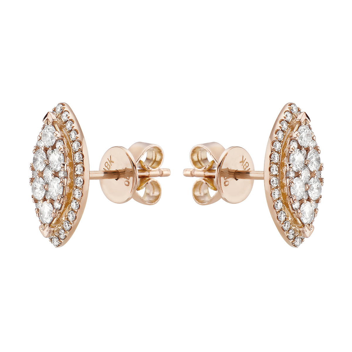 E054633R - Earrings 18KR/3.0G 82RD-0.64CT