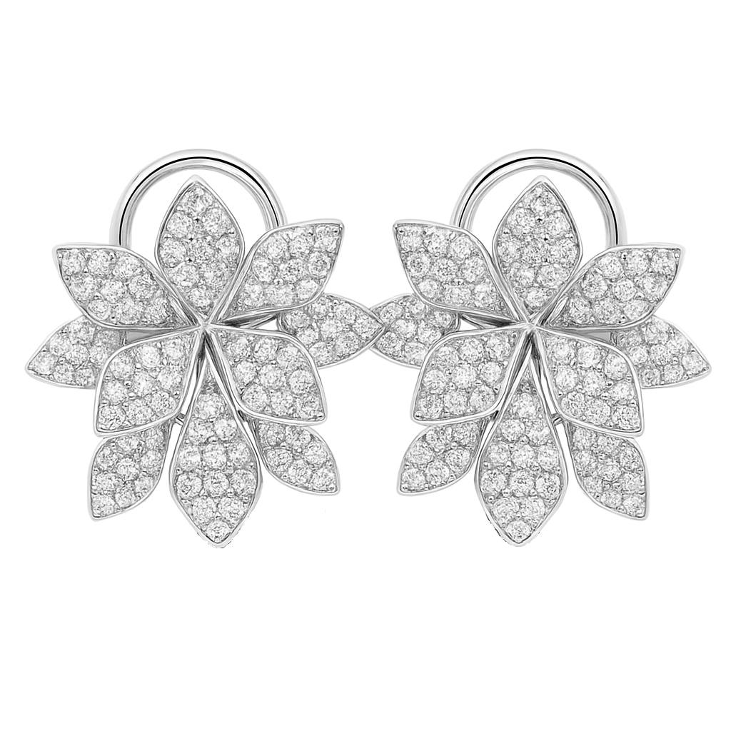 18K White Gold Diamond Earrings, 1.77ct