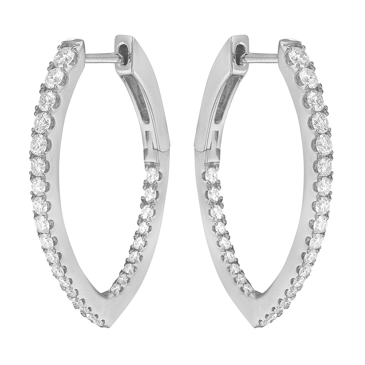 18K White Gold Diamond Earrings, 0.72ct