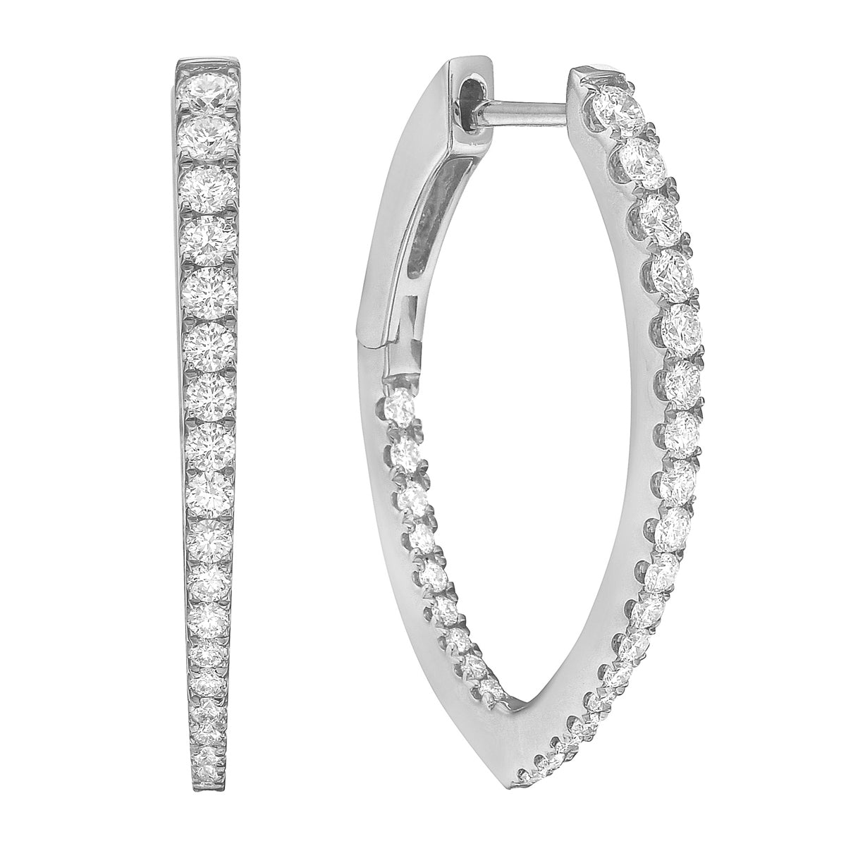 18K White Gold Diamond Earrings, 0.72ct